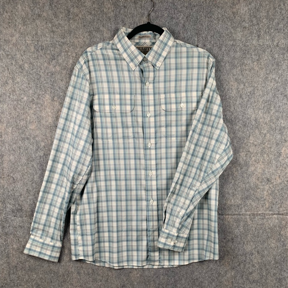 Duluth Trading Co Mens Size Medium plaid long‎ sleeve button down shirt